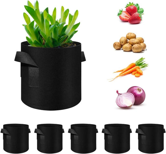 Fabric Grow Bags 5 Gallon (5-Pack)